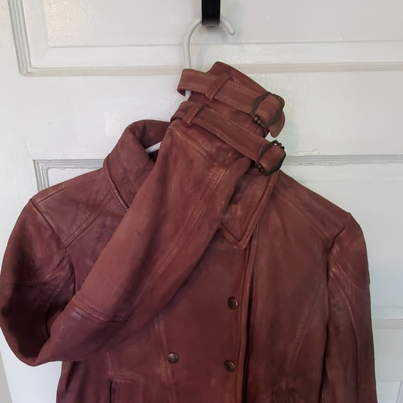 NEW Free People Lamb Leather Moto Jacket CoatZ52-3 - Picture 3 of 5